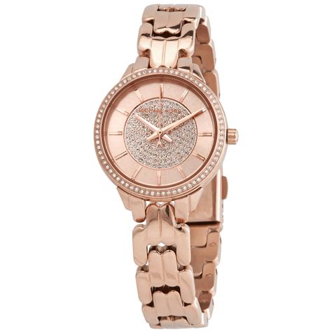 Michael Kors Minni Allie Quartz Crystal Rose Dial Ladies Watch 